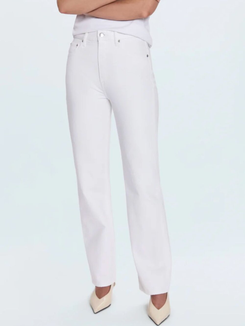 Pistola Cassie Super High Rise Straight Jean - Paper White Size 24  NWT!